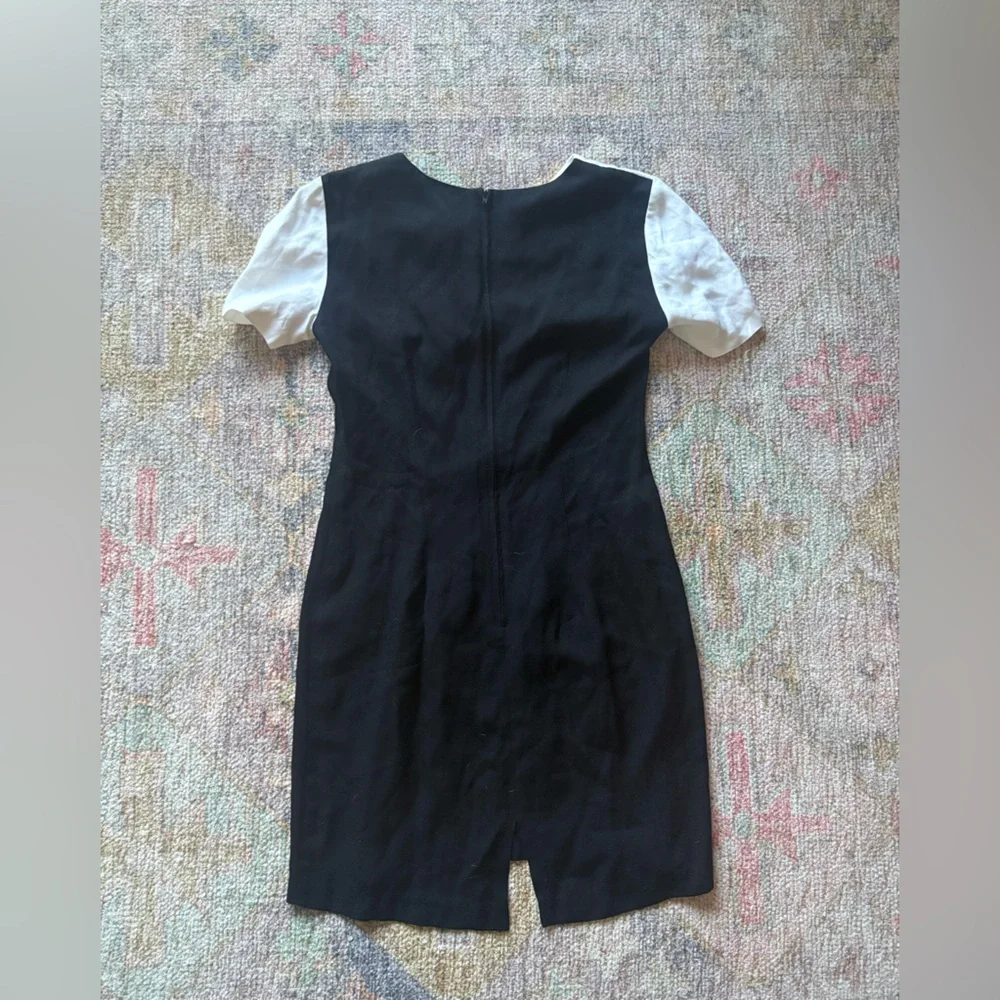 Vintage 1980s Scarlett Black and White Diamond Pattern Dress - Picture 5 of 6